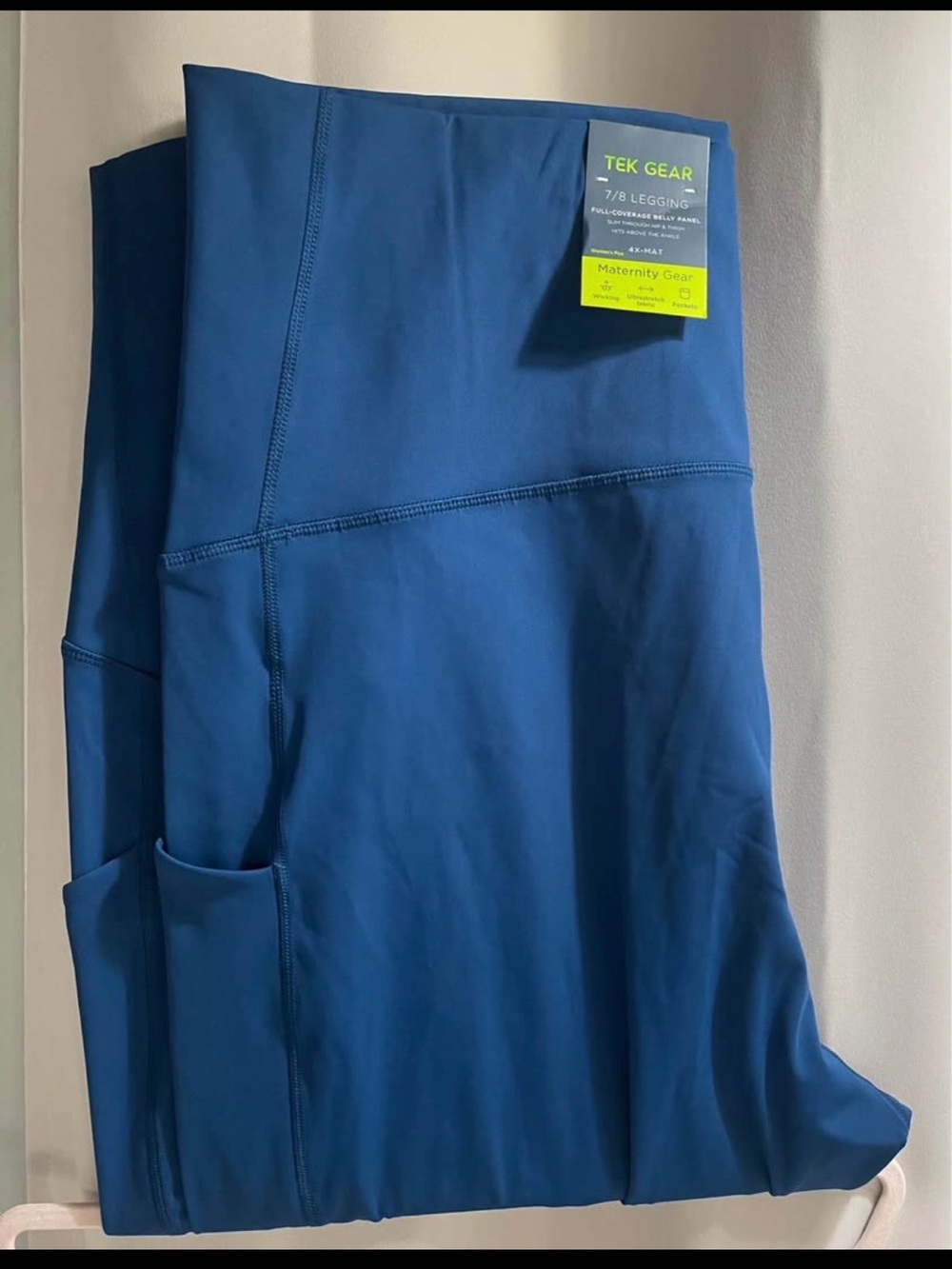 tek gear deep teal blue maternity 7/8 leggings
